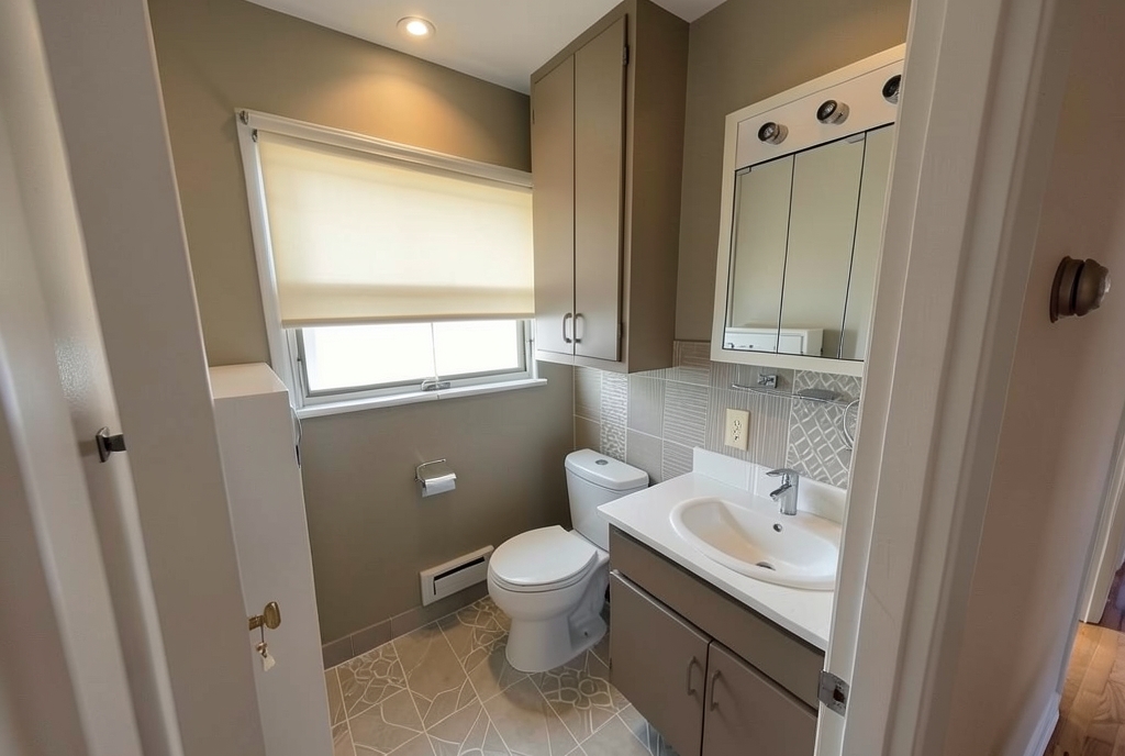 Bathroom remodel idea: AI render of a public domain photo