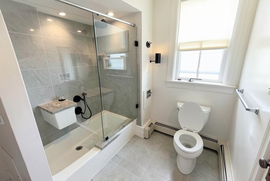 Bathroom remodel idea: AI render of a public domain photo