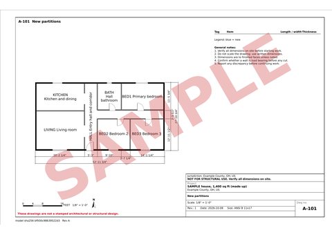 Partitions plan from the sample set
